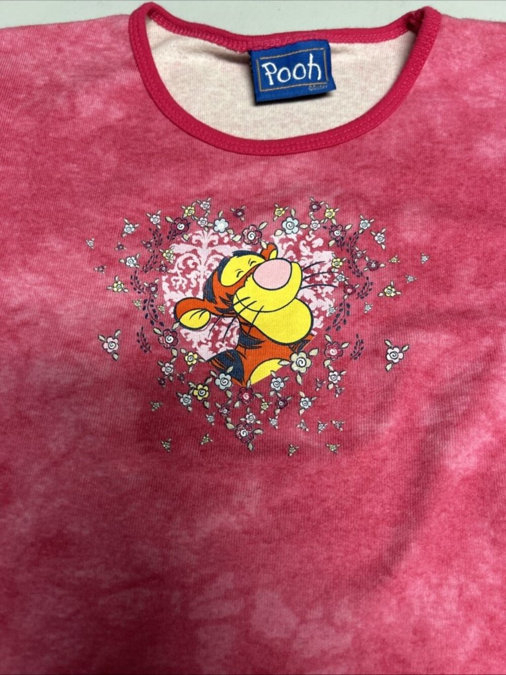 Winnie The Pooh Tigger Floral Heart Women’s Shirt Vintage 90's Y2K Pink Cute S